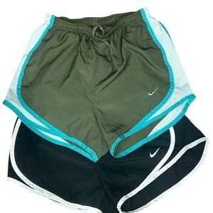 Nike‎ Green and Black Athletic Shorts Lightweight Design two pair